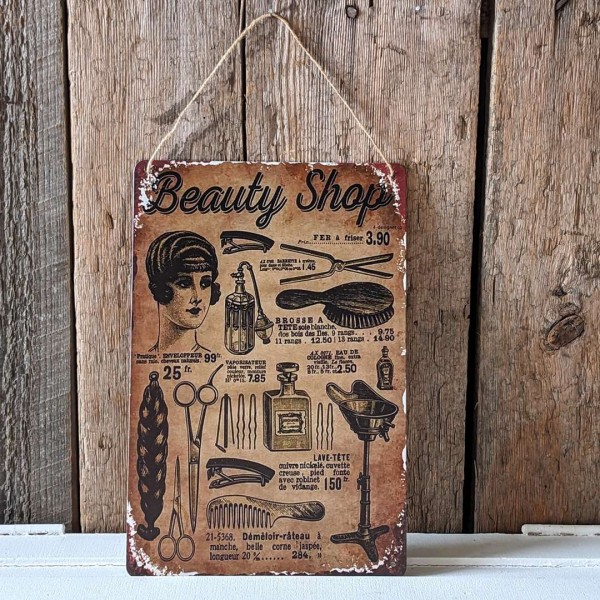 Affiche Beauty Shop, plaque murale 